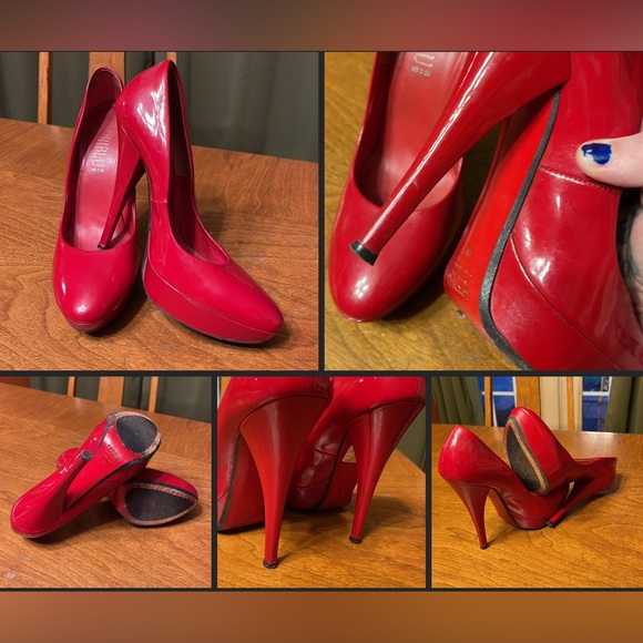 Loriblu Shoes - GIFTED Vintage Patent Leather Loriblu Made in Italy Red Patent Fetish Pumps 38